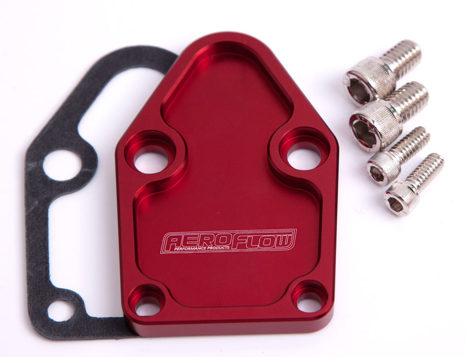 Billet Fuel Pump Block-Off Plate - Red AF64-2028R