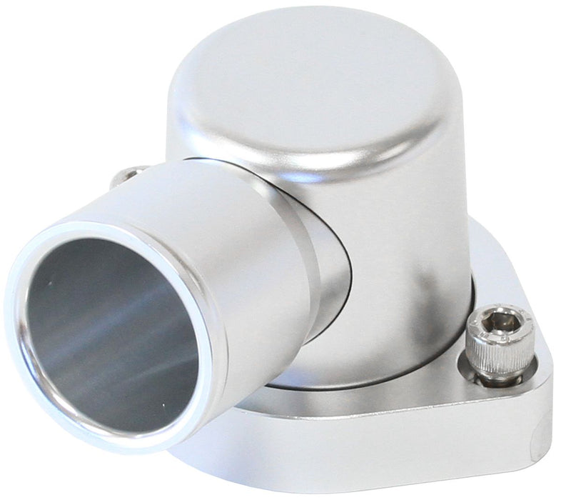 Billet 90° Thermostat Housing - Silver AF64-2039S