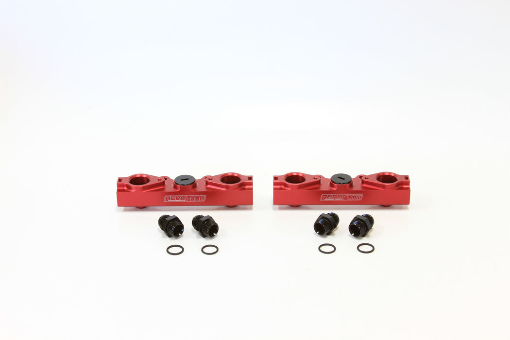 Subaru EJ20, EJ25 Side Feed Billet EFI Fuel Rails - Red AF64-2057R