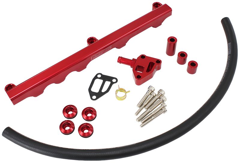 Nissan S14 and S15 SR20 Billet EFI Fuel Rail - Red AF64-2122R