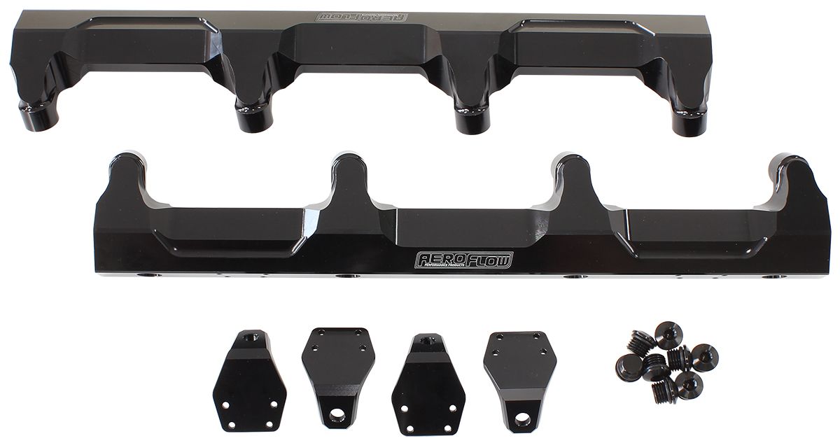 GM Supercharged LSA Billet EFI Fuel Rails - Black AF64-2124BLK