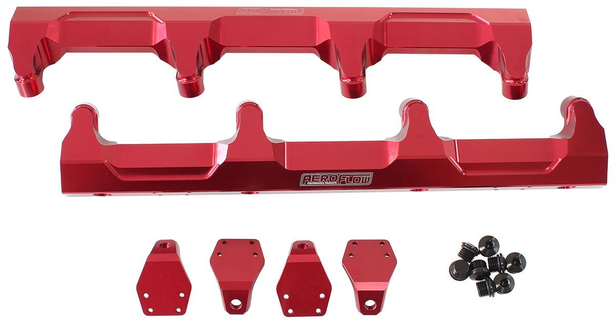 GM Supercharged LSA Billet EFI Fuel Rails - Red AF64-2124R