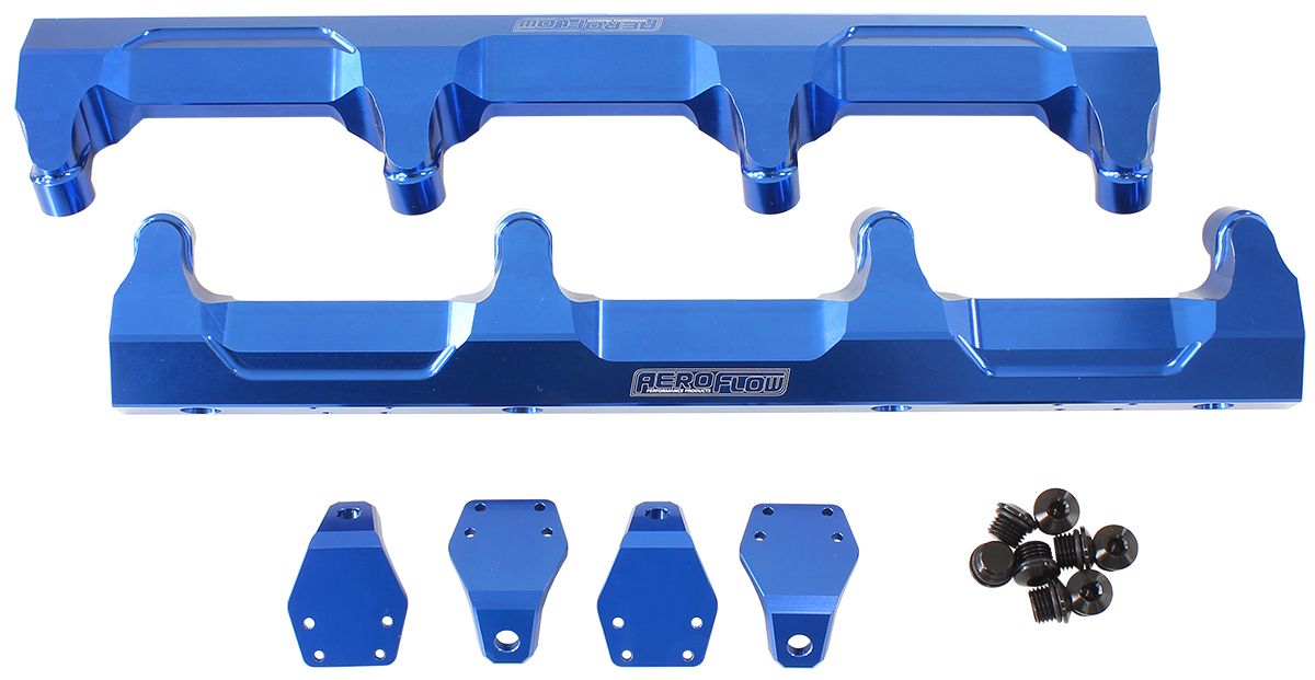 GM Supercharged LSA Billet EFI Fuel Rails - Blue AF64-2124