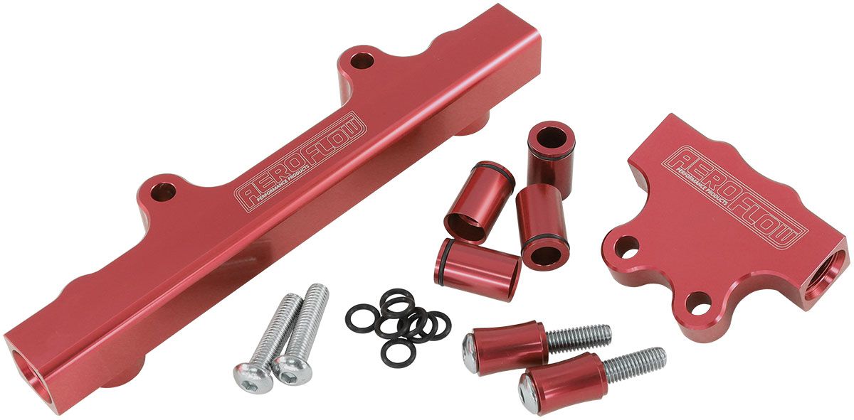 Mazda Series 4,5 13B Billet EFI Fuel Rails - Red AF64-2213R