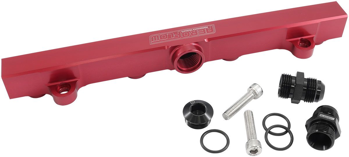 Mitsubishi Evolution 4-9 4G63 Billet EFI Fuel Rails - Red AF64-2221R