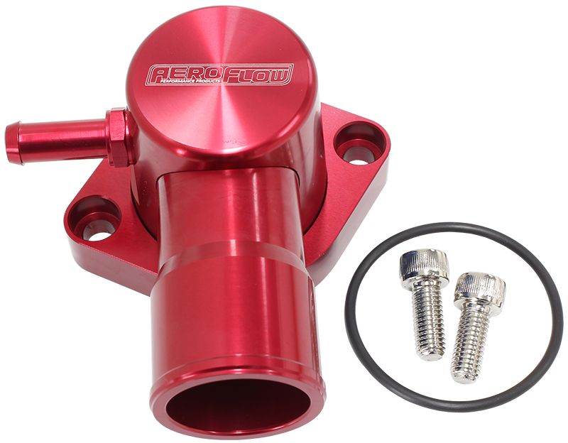 Billet Aluminium Swivel Thermostat Housing - Red AF64-4036R