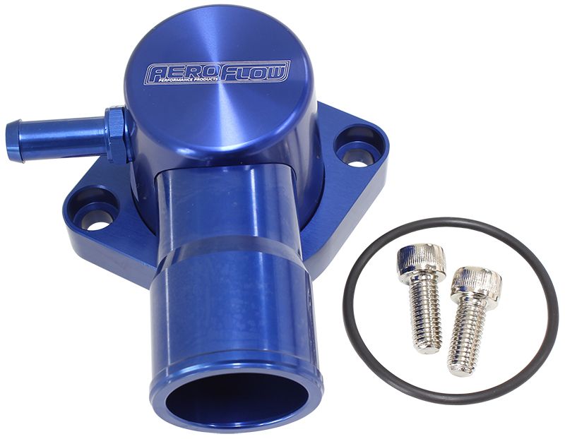 Billet Aluminium Swivel Thermostat Housing - Blue AF64-4036