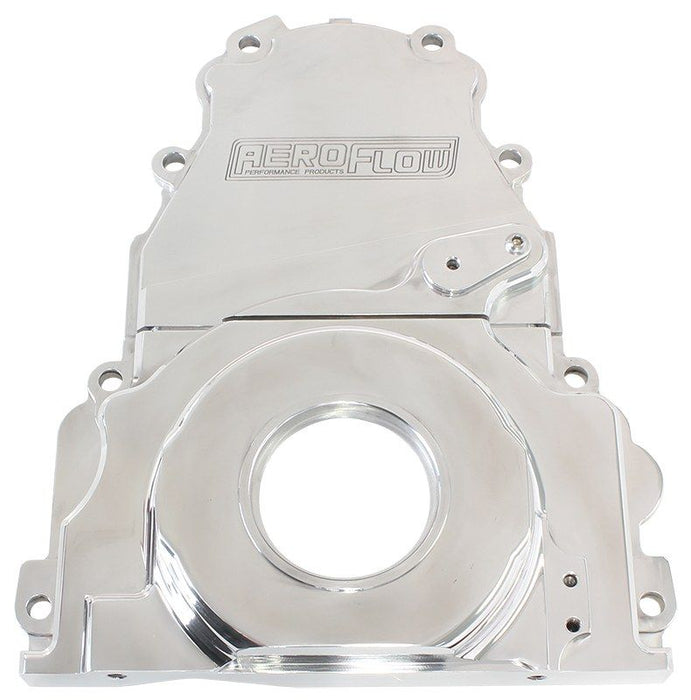 GM LS 2-Piece Billet Timing Cover - Polished Finish AF64-4361P