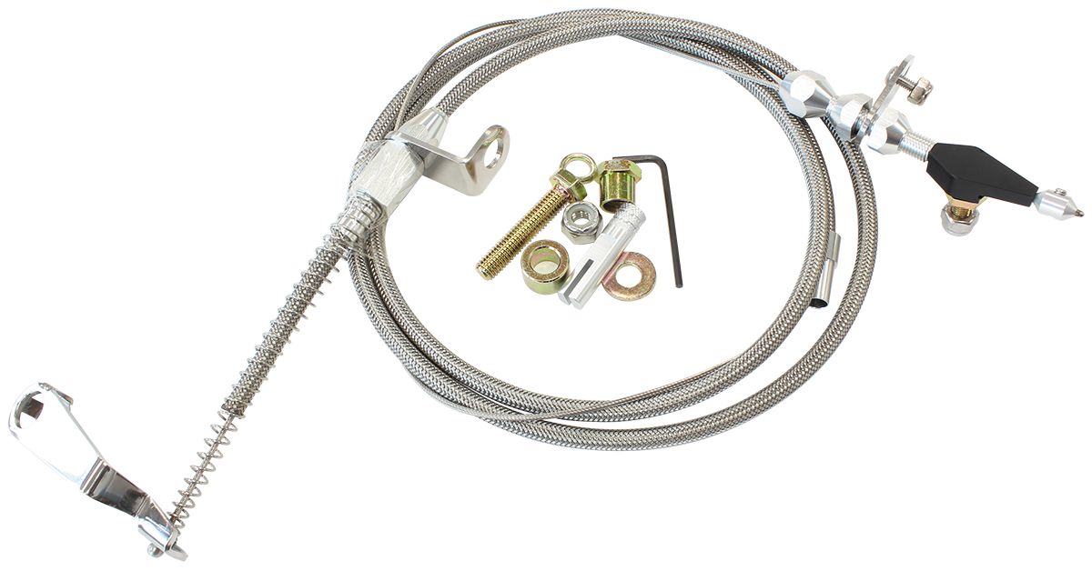 Kickdown Cable With Stainless Steel Cover & Chrome Ends AF72-7002