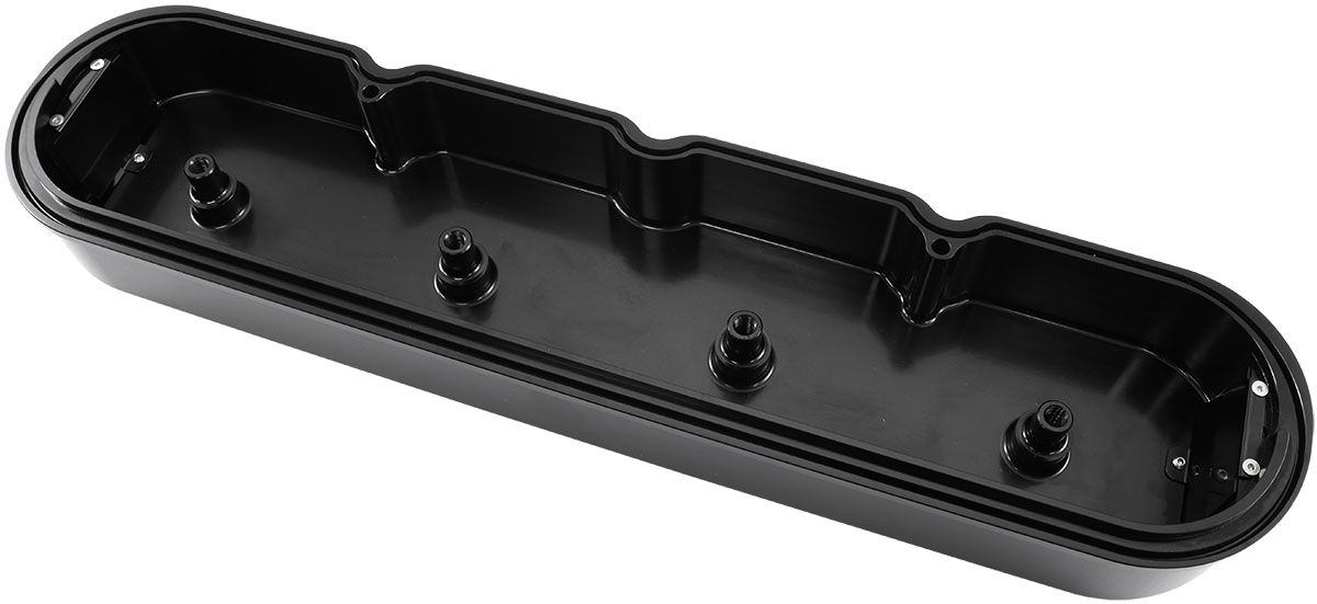 GM LS Billet Valve Cover Set, Black Finish with Aeroflow Logo AF77-5010BLK