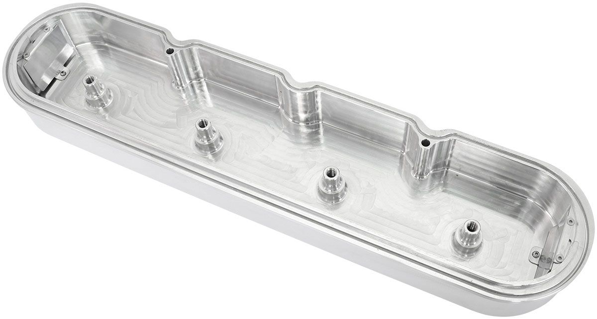 GM LS Billet Valve Cover Set, Raw Finish with Aeroflow Logo AF77-5010