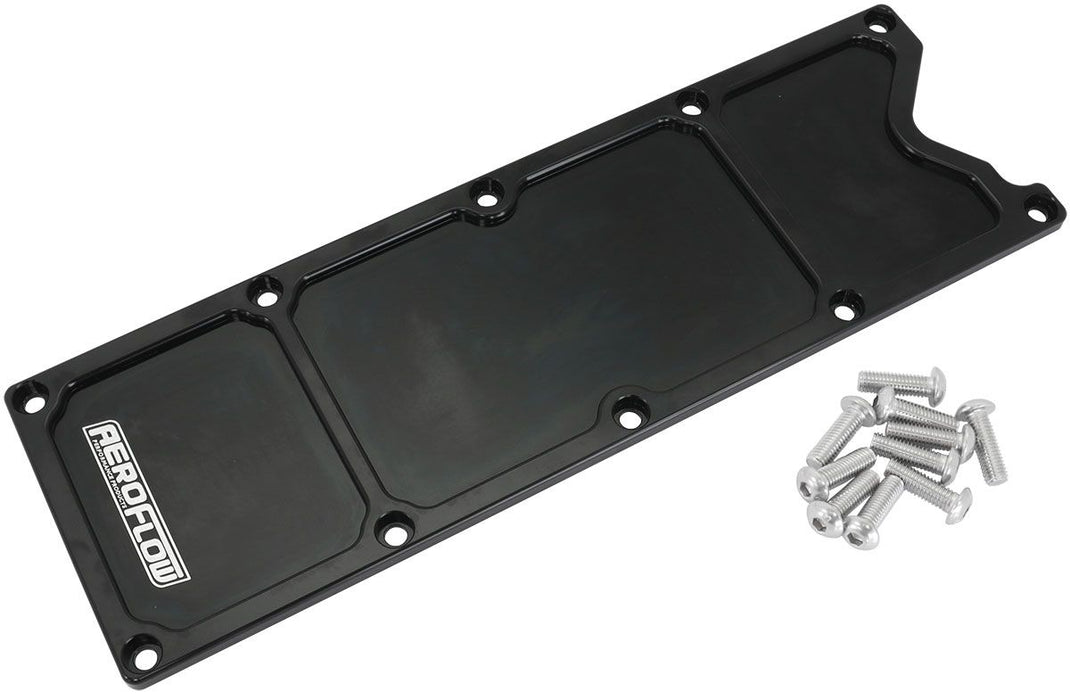 GM LS1 Billet Valley Plate, Black Finish AF77-5015BLK