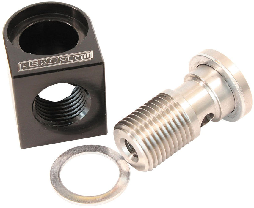 GM LS Billet Valley Plate Banjo Oil Pressure Adapter AF77-5017