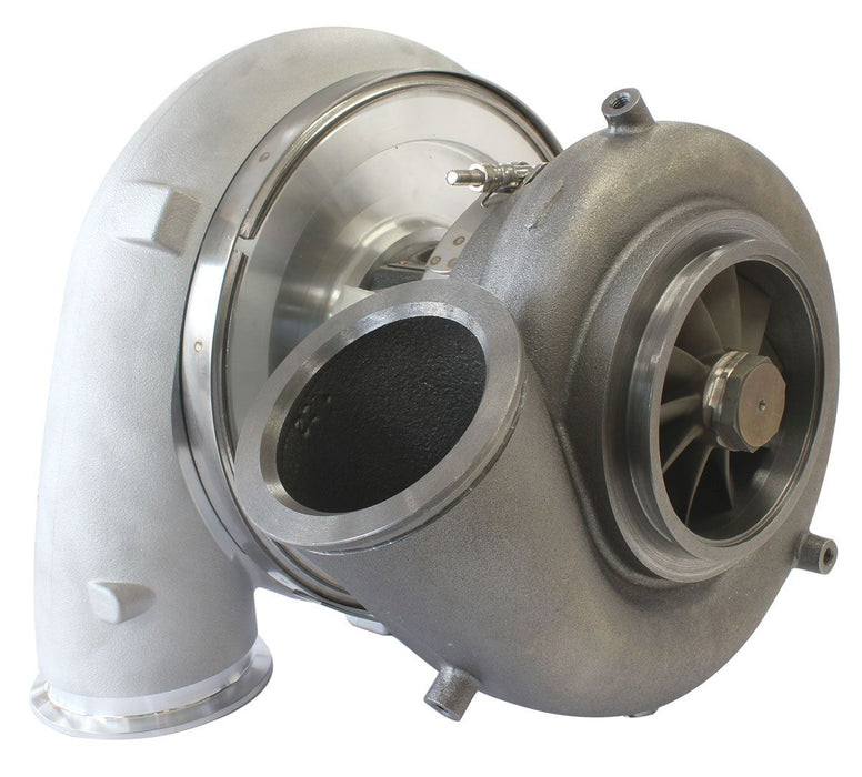 BOOSTED 94102 V-Band 1.22 Turbocharger 2500HP, Natural Cast Finish AF8006-6020