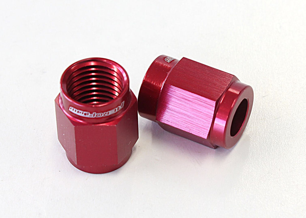 -3AN to 3/16" Aluminium Tube Nut - Red Finish AF818-03R