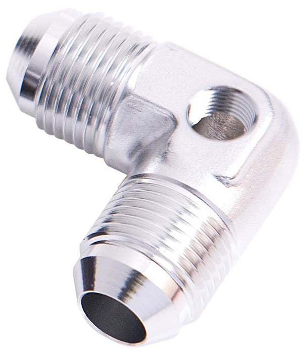 90° Male Flare Union with 1/8" Port -6AN AF821-06PS