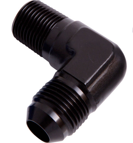 90° NPT to Male Flare Adapter 1/8" to -3AN AF822-03BLK