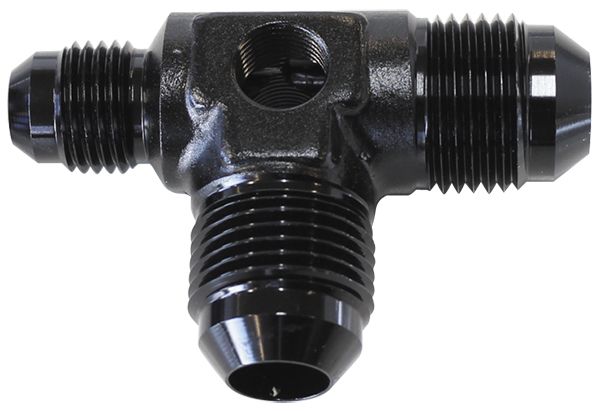 Flare AN Stepped Tee with 1/8" NPT Ports AF824-06-08BLK