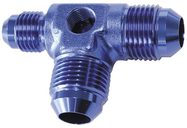 Flare AN Stepped Tee with 1/8" NPT Ports AF824-06-08