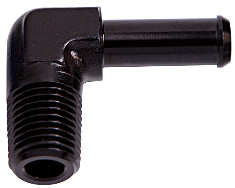 Male NPT to Barb 90° Adapter 1/8" to 3/16" AF842-03-04BLK