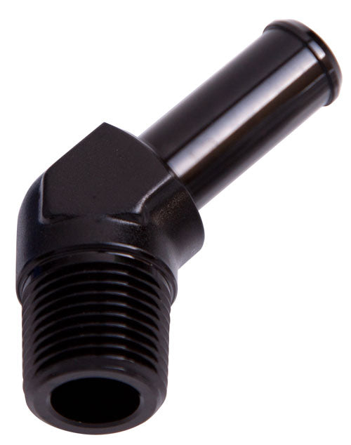 Male NPT to Barb 45° Adapter 1/8" to 1/4" AF845-04BLK