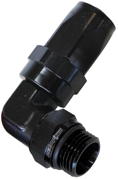 ORB Taper Swivel 90° Hose End -4AN to -6AN AF849-06-04BLK