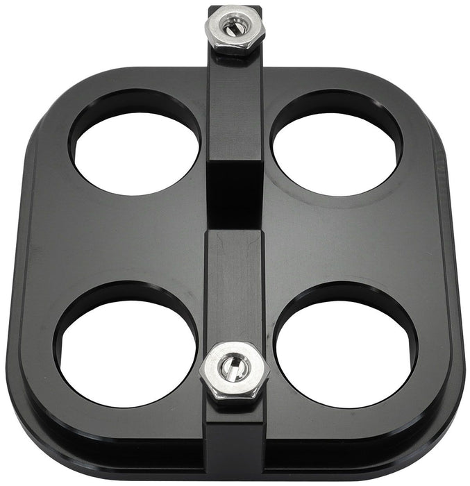 Universal Modular 4-Port Square Billet Bulkhead Plate AF88-2022BLK