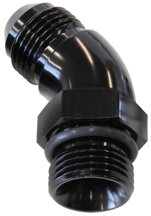 45° ORB to Male AN Full Flow Adapter -6 ORB to -4AN AF902-04-06BLK