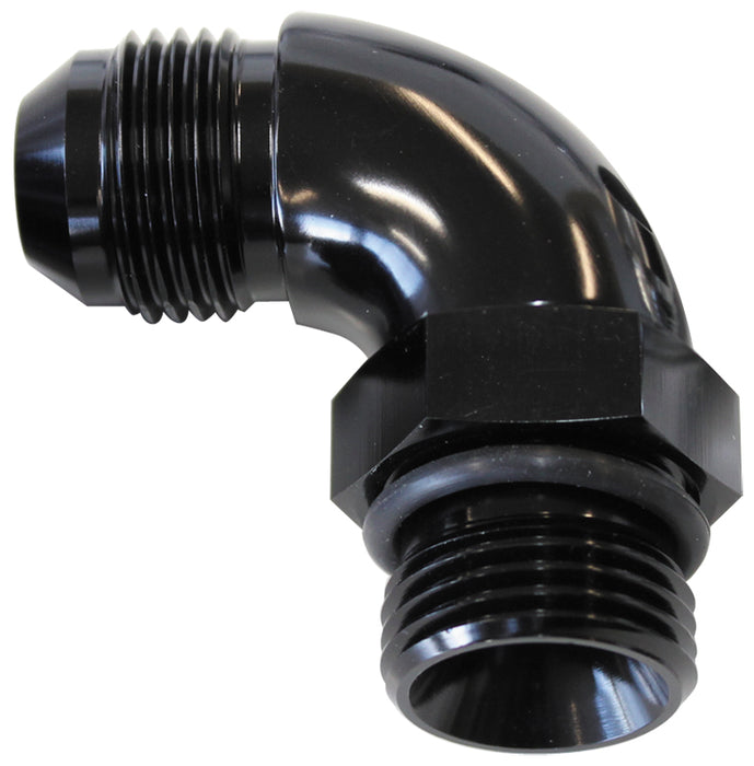 90° ORB to Male AN Full Flow Adapter -3 ORB to -3AN AF903-03BLK