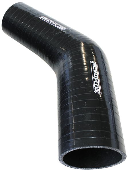 Gloss Black 45° Silicone Reducer / Expander Hose 2-1/2" (63mm) to 2-1/4" (57mm)