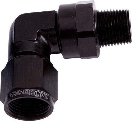 90° Male NPT to Female AN Adapter 1/8" to -6AN AF923-06-02BLK