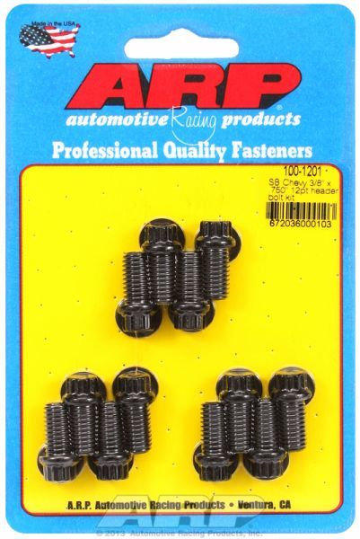 Exhaust Header Bolt Kit, 12-Point Black Oxide AR100-1201