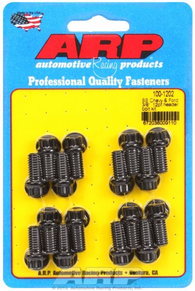 Exhaust Header Bolt Kit, Hex Head Black Oxide AR100-1202