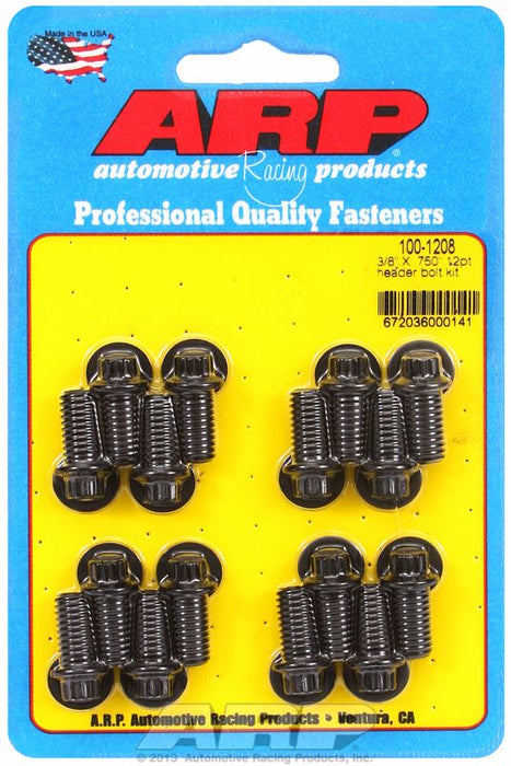 Exhaust Header Bolt Kit, 12-Point Black Oxide AR100-1208