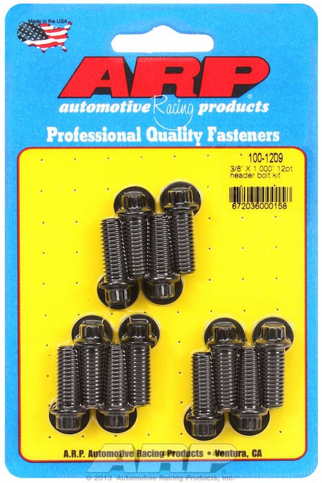 Exhaust Header Bolt Kit, 12-Point Black Oxide AR100-1209