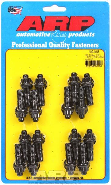 Exhaust Header Stud Kit, 12-Point Nut Black Oxide AR100-1403