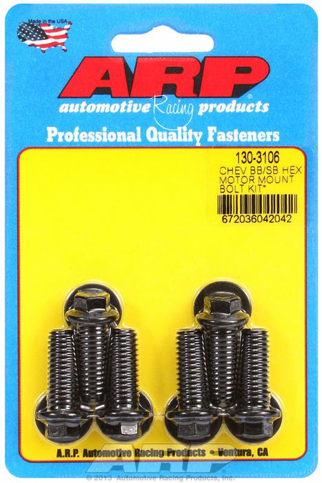 Motor Mount Bolt Kit, Hex Head Black Oxide AR130-3106