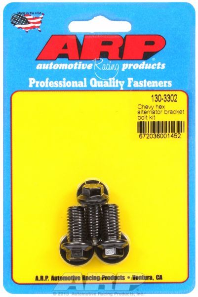 Alternator Bracket Bolt Kit, Hex Head Black Oxide AR130-3302