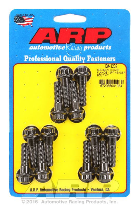 Exhaust Header Bolt Kit, 12-Point Black Oxide AR134-1202