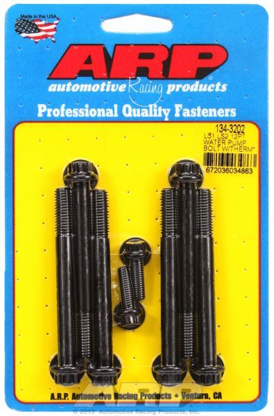 Water Pump & Thermostat Bolt Kit, 12-Point Black Oxide AR134-3202