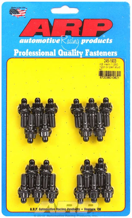 Oil Pan Stud Kit, 12-Point Black Oxide AR245-1903