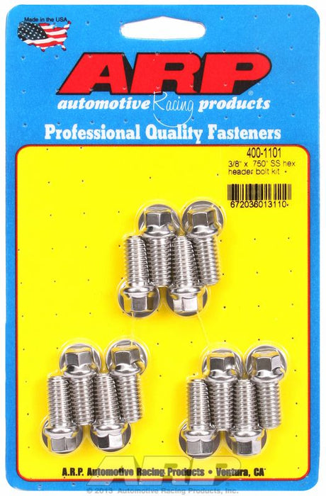 Exhaust Header Bolt Kit, Hex Head S/S AR400-1101