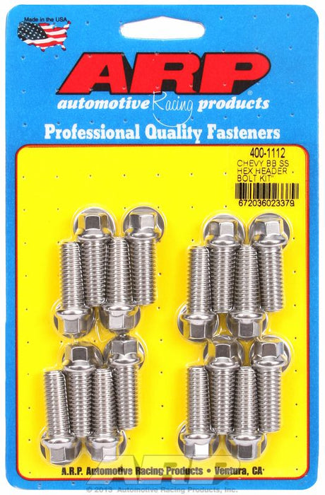 Exhaust Header Bolt Kit, Hex Head S/S AR400-1112