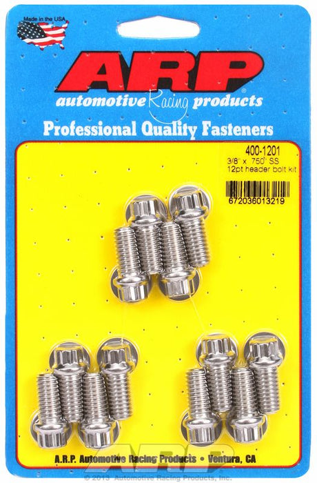 Exhaust Header Bolt Kit, 12-Point S/S AR400-1201