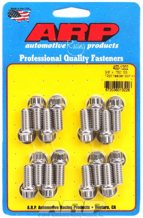 Exhaust Header Bolt Kit, 12-Point S/S AR400-1202