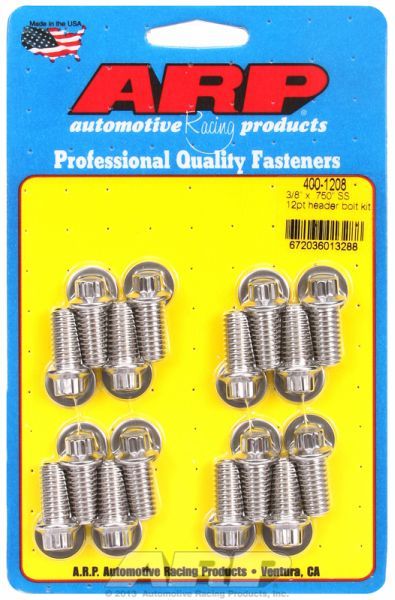 Exhaust Header Bolt Kit, 12-Point S/S AR400-1208