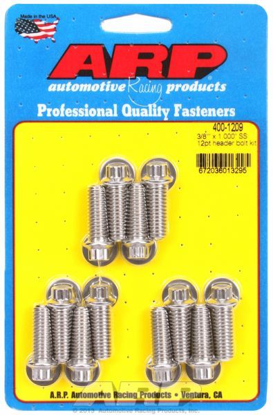 Exhaust Header Bolt Kit, 12-Point S/S AR400-1209