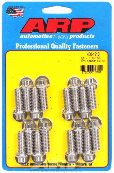 Exhaust Header Bolt Kit, 12-Point S/S AR400-1210