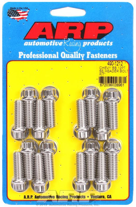 Exhaust Header Bolt Kit, 12-Point S/S AR400-1212