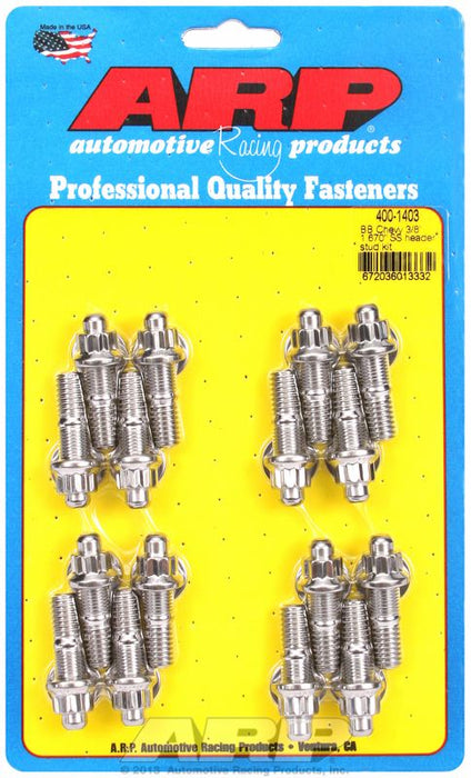 Exhaust Header Stud Kit, 12-Point S/S AR400-1403